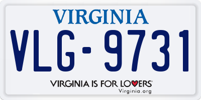 VA license plate VLG9731