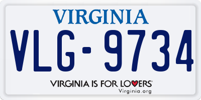 VA license plate VLG9734