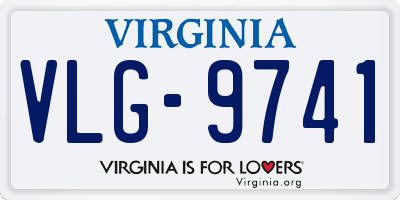VA license plate VLG9741