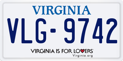 VA license plate VLG9742