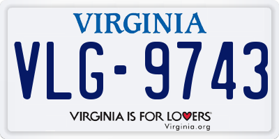 VA license plate VLG9743