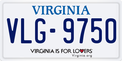 VA license plate VLG9750