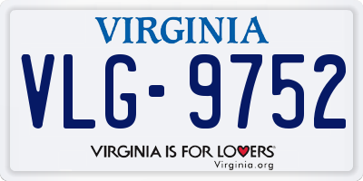 VA license plate VLG9752