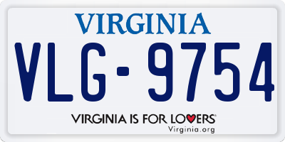 VA license plate VLG9754