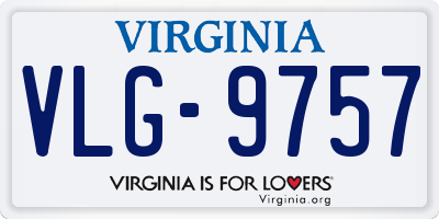 VA license plate VLG9757