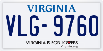 VA license plate VLG9760