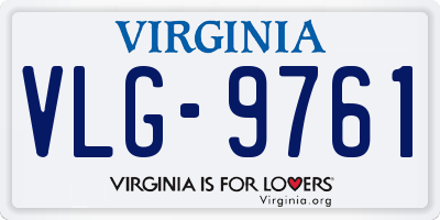 VA license plate VLG9761