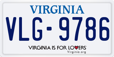 VA license plate VLG9786