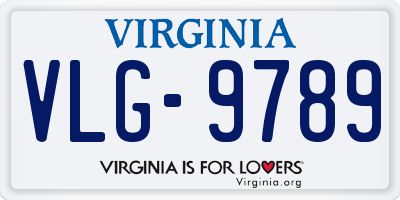 VA license plate VLG9789