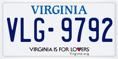 VA license plate VLG9792