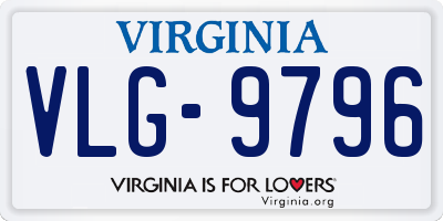 VA license plate VLG9796