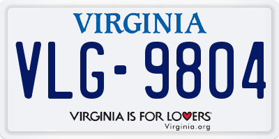 VA license plate VLG9804