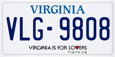 VA license plate VLG9808