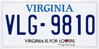 VA license plate VLG9810