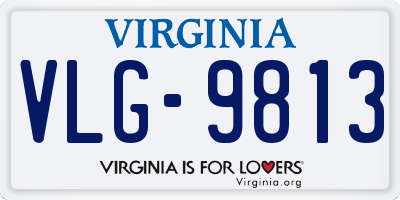 VA license plate VLG9813