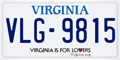 VA license plate VLG9815