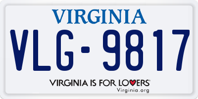 VA license plate VLG9817