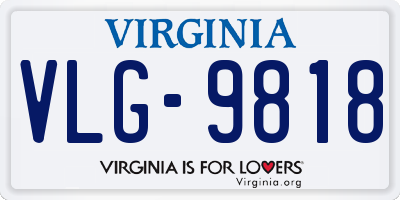 VA license plate VLG9818