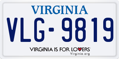 VA license plate VLG9819