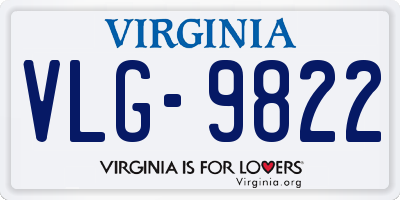 VA license plate VLG9822
