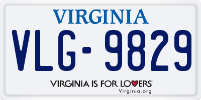 VA license plate VLG9829