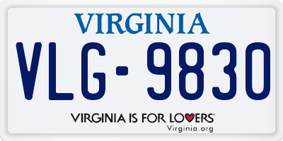 VA license plate VLG9830