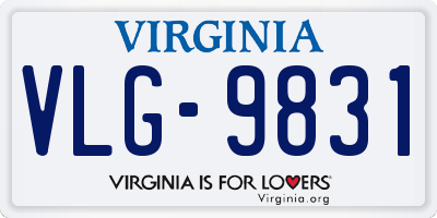VA license plate VLG9831