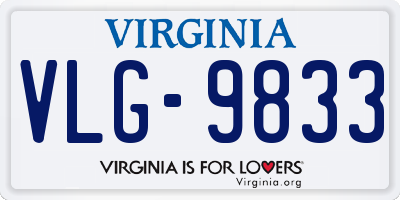 VA license plate VLG9833