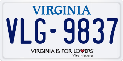 VA license plate VLG9837