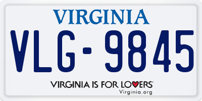 VA license plate VLG9845