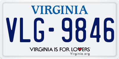 VA license plate VLG9846