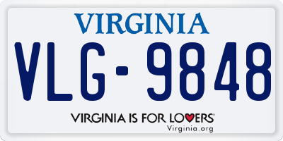 VA license plate VLG9848