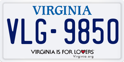 VA license plate VLG9850