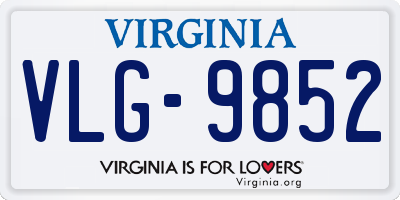 VA license plate VLG9852