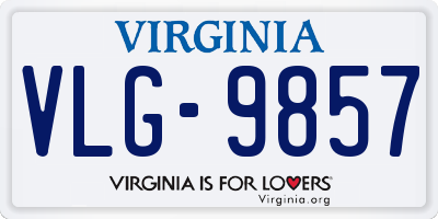 VA license plate VLG9857
