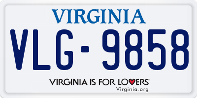 VA license plate VLG9858
