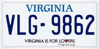 VA license plate VLG9862
