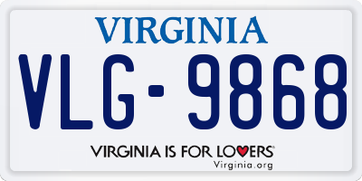 VA license plate VLG9868