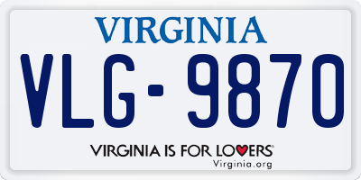 VA license plate VLG9870