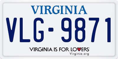 VA license plate VLG9871