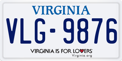 VA license plate VLG9876