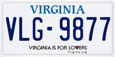 VA license plate VLG9877