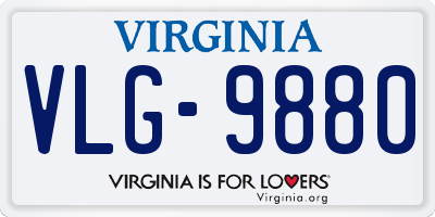 VA license plate VLG9880