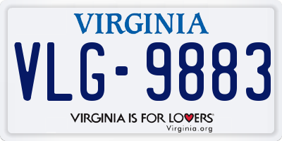 VA license plate VLG9883