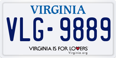 VA license plate VLG9889