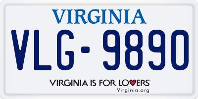 VA license plate VLG9890