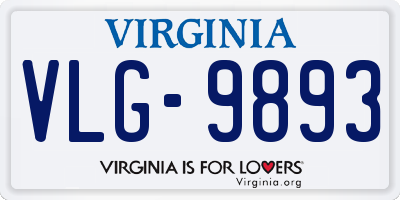 VA license plate VLG9893
