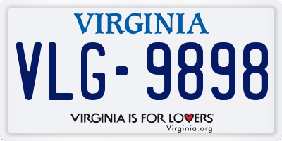 VA license plate VLG9898