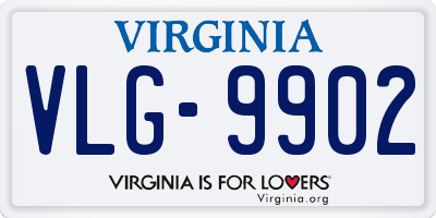 VA license plate VLG9902