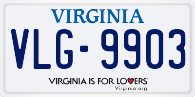 VA license plate VLG9903